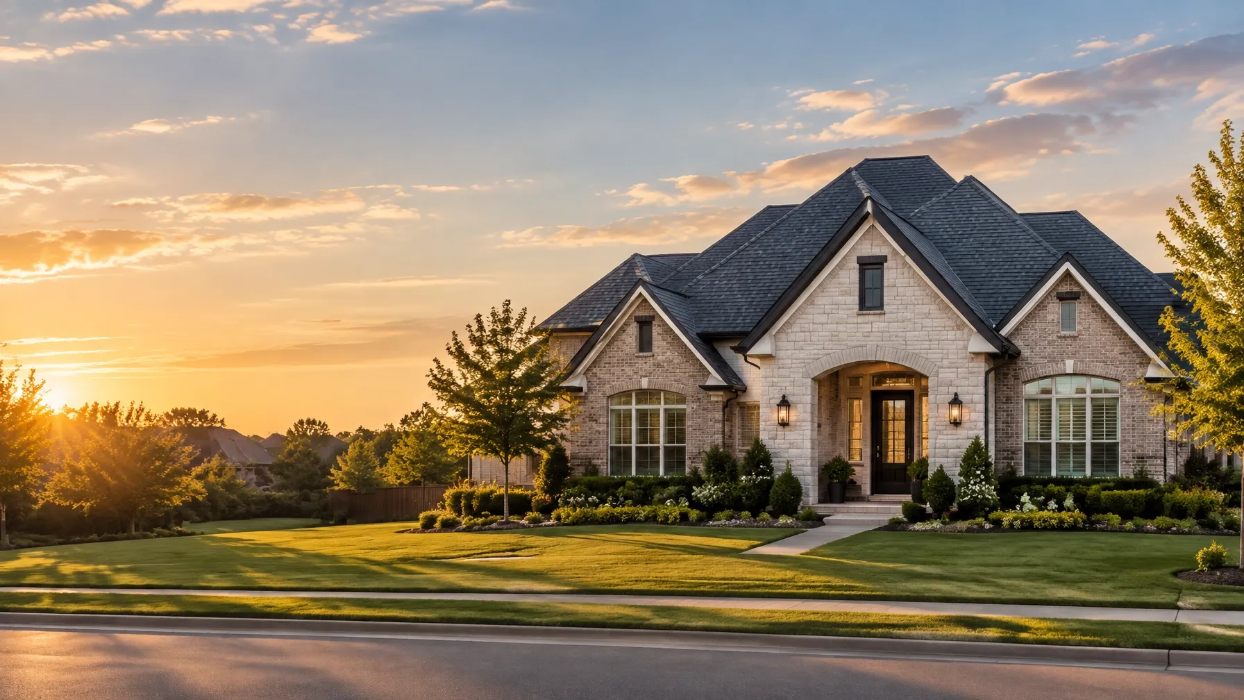 Completed roofing project by RUOFF Roofing & Restoration on a welcoming North Texas home exterior