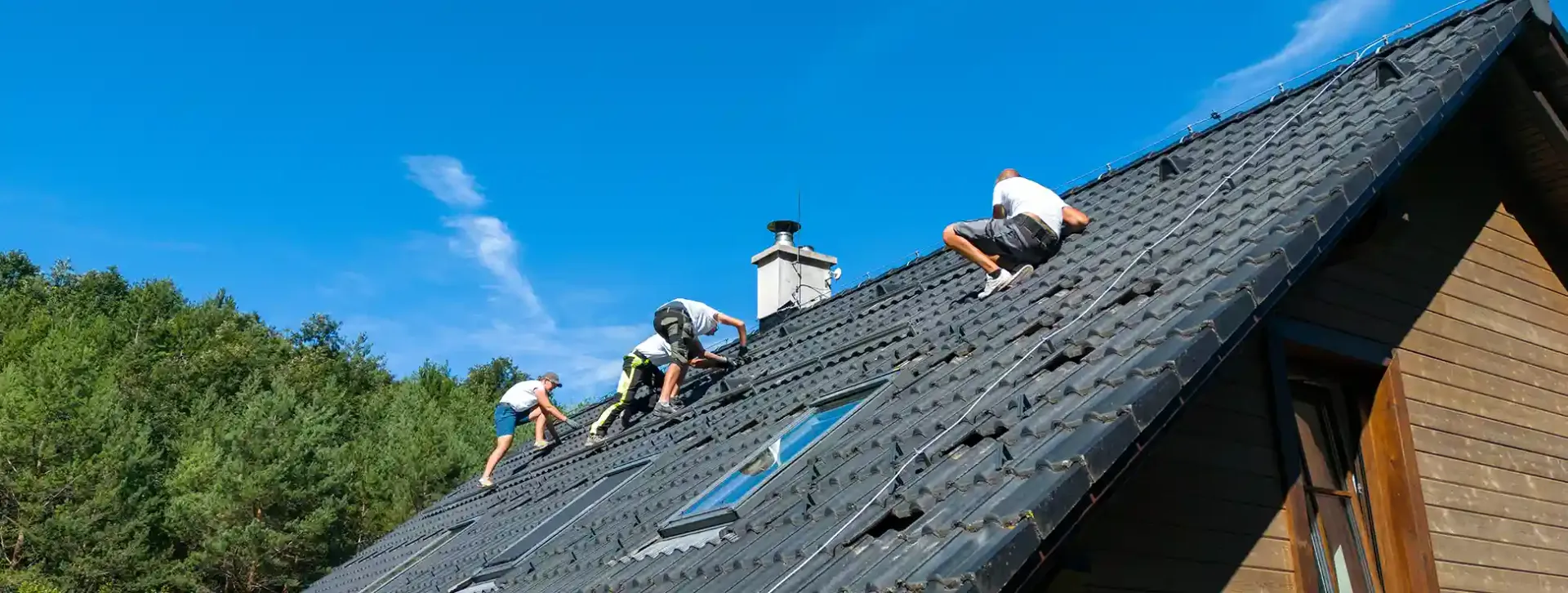 Roofing work in progress