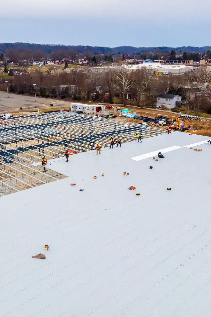 Commercial flat roof installation