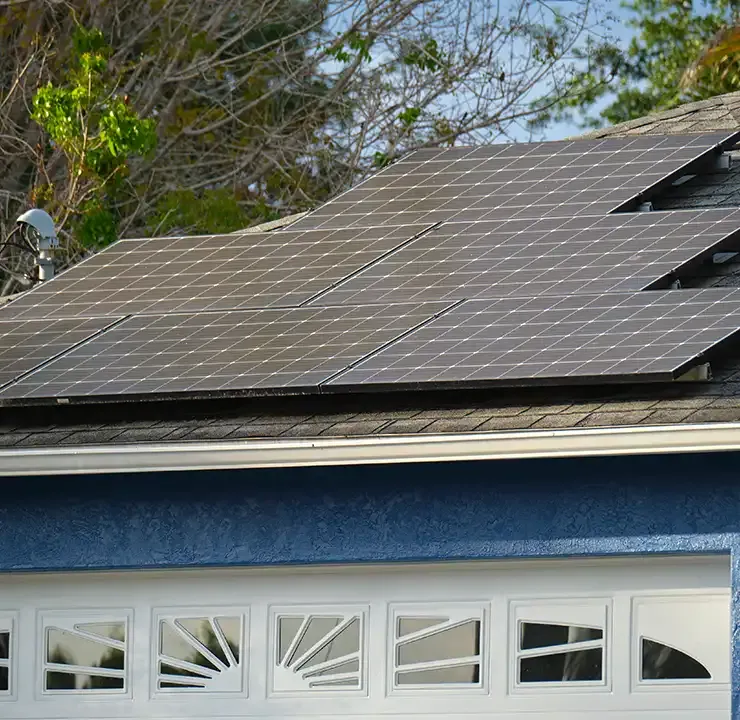 Solar panels on a home